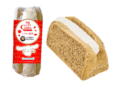 「港シフォン シナモン紅茶」＜価格：410円（税込）＞【“ポムポムプリンのドーナツ”や“キティちゃんのマカロン”♪NewDaysにサンリオコラボスイーツが登場！】