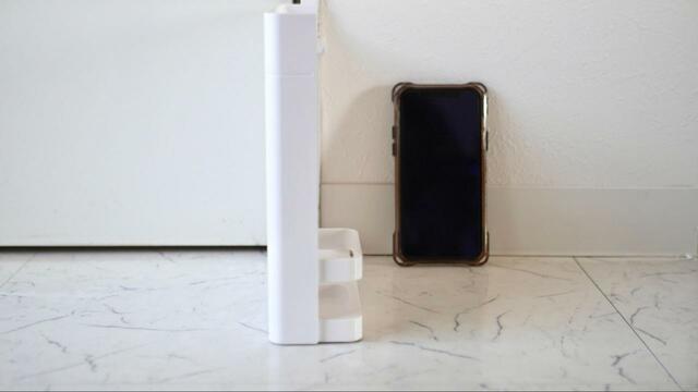 【tower　目隠し 歯ブラシ＆チューブスタンド】横から見るとこんなにスリム！場所をとりません