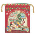 きんちゃく 900円｜東京ディズニーリゾート「ディズニー・クリスマス」スペシャルグッズ｜販売店舗：東京ディズニーランド「ディズニー＆カンパニー」、東京ディズニーシー「ガッレリーア・ディズニー」｜発売日：2024年11月8日（金）