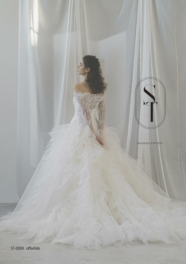 「ST」新作ウェディングドレス　ST-0009_Offwhite