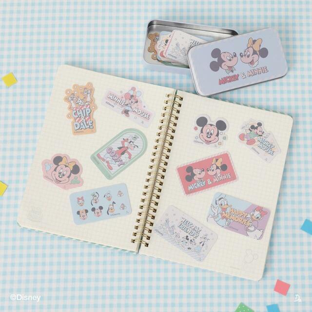 缶ケース入フレークシール、レトロ(ミッキー&フレンズ)220円
