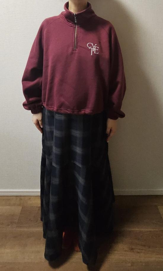 【coca　チェックキャミワンピース】スウェットを合わせるとスカートとしても着回せます！ローファーやブーツとの相性も良し◎