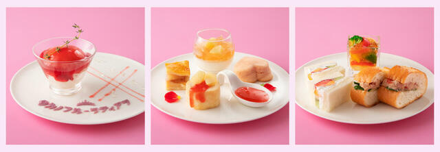 「アフタヌーンティー 中段」＜期間：2025年7月1日～8月31日＞ 【タカノフルーツティアラで“旬の桃”が食べ放題♪桃尽くしの「アフタヌーンティーセット」も登場♪】