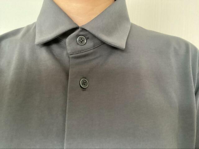 【ユニクロ エアリズムポロシャツ（フルオープン・半袖）】一番上までボタンを留めても快適