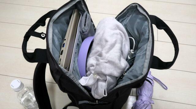 【anello GRANDE（アネロ グランデ） トート型リュック CABIN】A4のファイルやノートPCもすべてすっぽり！左右に開くので荷物を出し入れしやすいです