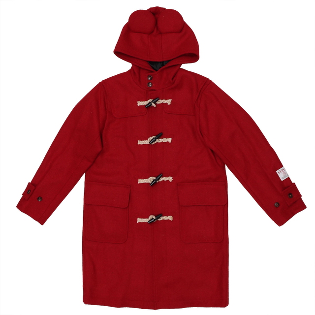 ミッキーシェイプがデザインされた「ハリスツイード」生地のダッフルコート