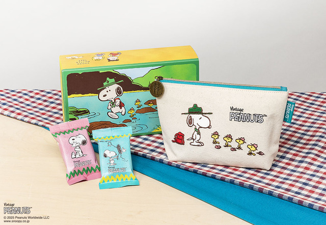 「スヌーピー シュガーバターの木 ポーチセット」＜価格：2,860円（税込）＞【「スヌーピーのシュガーバターの木」が大阪初登場！7日間限定でポップアップストアOPEN！】