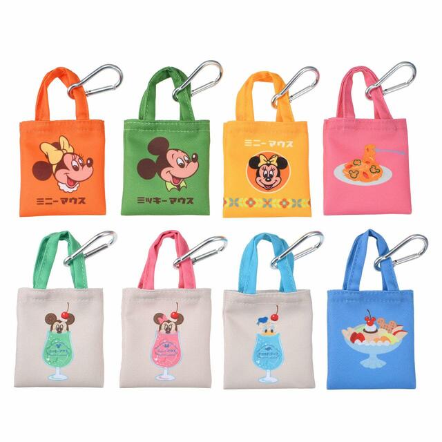 ミッキー、ミニー、ドナルド シークレットトートバッグ ミニ カラビナ付き DISNEY レトロ喫茶 990円