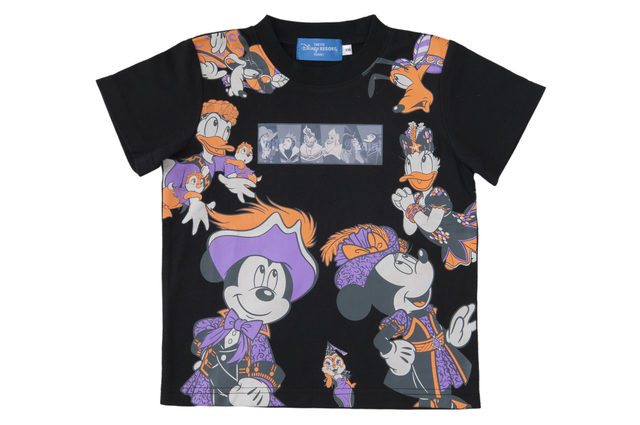 Tシャツ｜100/120 各2,100円、140 2,500円、S/M/L/LL 各2,800円、3L 3,100円｜東京ディズニーシー「ディズニー・ハロウィーン」2018