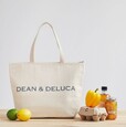 【GLOW8月号付録　DEAN＆DELUCA 保冷機能付きコットン素材のロゴトート】背面もおしゃれなロゴ入り