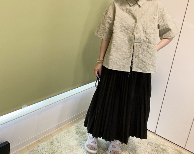 【ワークマン レディース撥水サッカー半袖シャツ】コーデしてみた