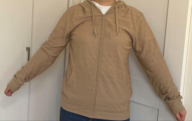 【ファッションセンターしまむら UVボーダーZIPPK】着てみると生地がやわらかくて心地いい