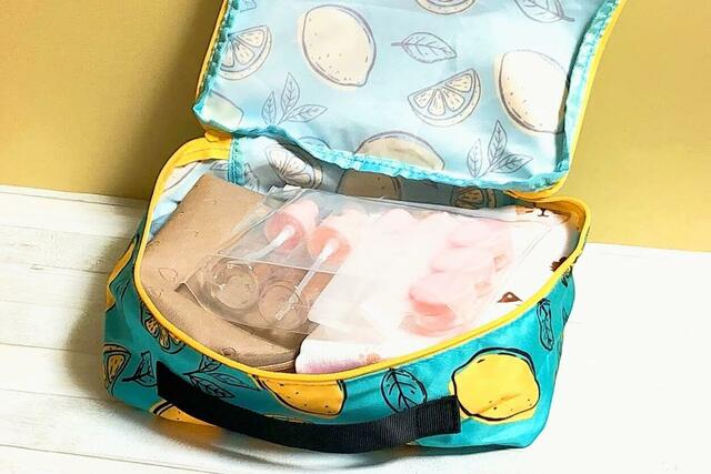 【カルディ レモンバッグ/トラベルポーチ】全て無理なく収納できました!