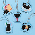 黒ねこアクスタキーホルダーランダム5種・シークレット1種【『カフェ・ベローチェ 有明店』限定グッズ】