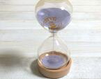 【カルディ紅茶バッグ】オリジナル砂時計　ラベンダー色の砂はキレイでお部屋のオブジェにも！
