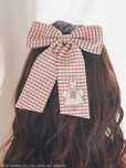 【Maison de FLEUR×青木美沙子×Marroncream】Marroncream ギンガムチェックバレッタ カラー：DarkPink 価格：￥3,700