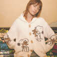 【PEANUTS】【UNISEX】SNOOPY×BEAR ジャガードショールカーディガン ￥13,420