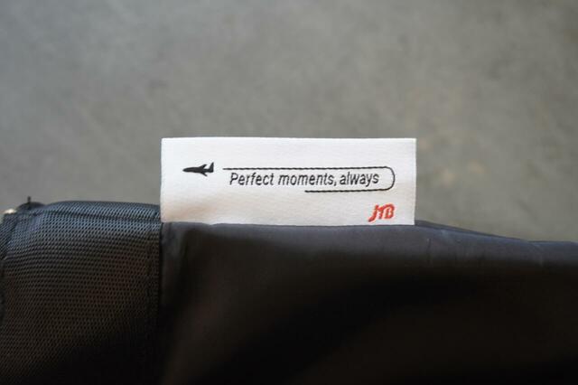 JTBのブランドロゴが書かれたタグ