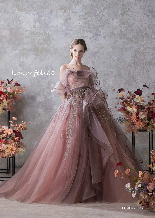 【クラウディア】「Lulu felice（ルル・フェリーチェ）」新作ウェディングドレス｜LU-0177_Pink