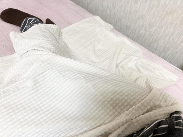 【3COINS】静電気防止ワッフル風ブランケット／大判サイズが嬉しい