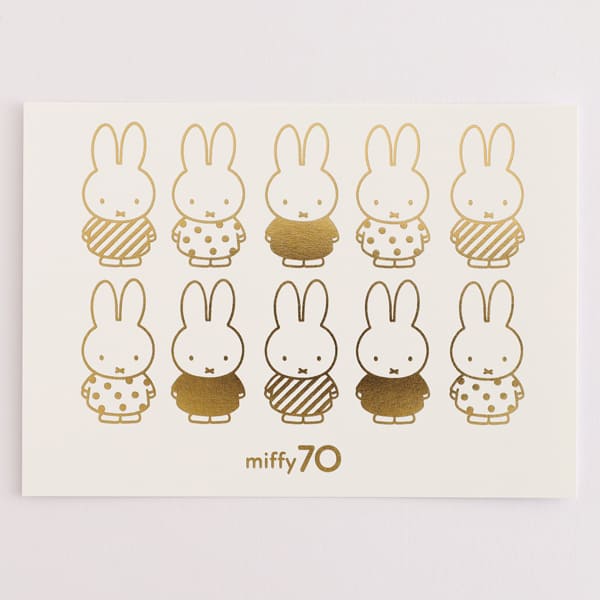 【ミッフィー】金箔押しポストカード（miffy_pattern）275円 
