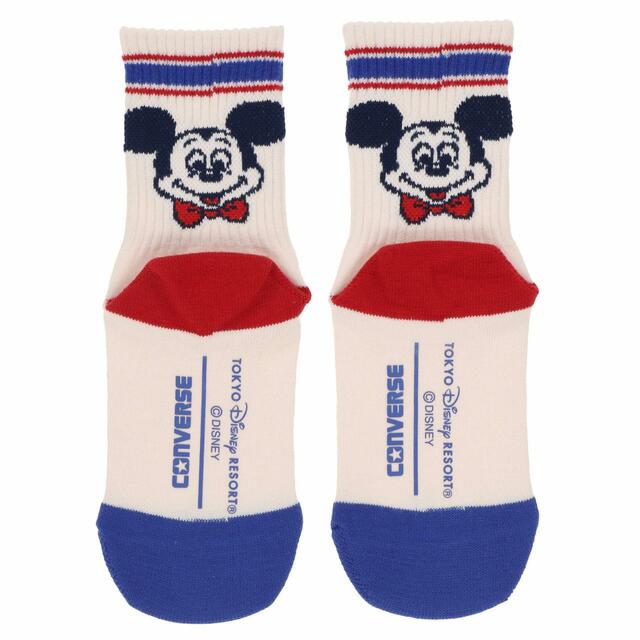 ソックス 〈CONVERSE〉｜価格：1,800円｜サイズ：16-18cm、19-21cm｜東京ディズニーリゾート40周年“ドリームゴーラウンド”「CONVERSE」プロデュースグッズ｜発売日：2023年7月10日(月)｜販売店舗：東京ディズニーランド「ギャグファクトリー/ファイブ・アンド・ダイム」、東京ディズニーシー「スチームボート・ミッキーズ」