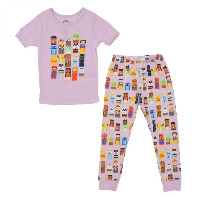 ディズニーキャラクター キッズ用半袖パジャマ パープル Disney100 Unified Characters Collection 3,630円