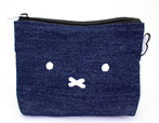 【ミッフィー】帆布ポーチS　フェイスデニムブルー