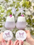 「オリジナルコースター&ストロー付き クロミ ドリンク」＜価格：通常アフタヌーンティーに＋1000円＞【大人モーブパープルが可愛い「クロミ コラボアフタヌーンティー」＆王道フレンチガーリーな「マイメロディ コラボアフタヌーンティー」同時開催】