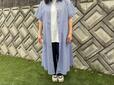 【GU　フレアシャツワンピース】ボタンを外してロングカーディガンのように着ることもできます