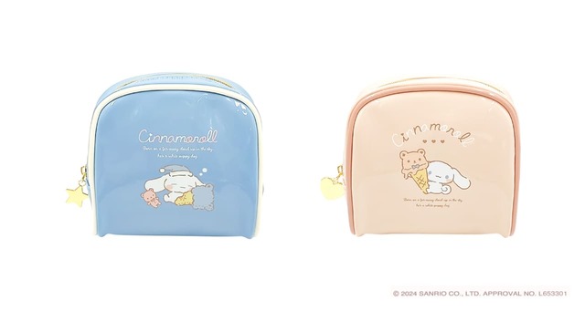 【シナモロールのんびりマルシェ】ボックスポーチ（全2色・BL/BE）　各2,365円