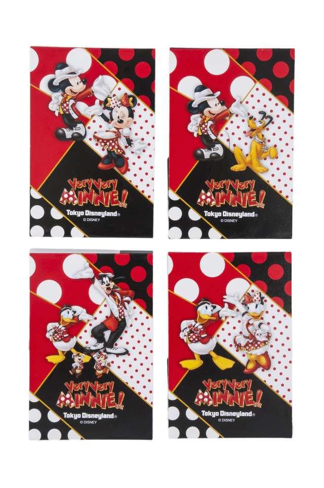 メモセット 900円｜縦約9×横約6cm、4個セット｜東京ディズニーランド「ベリー・ベリー・ミニー！」スペシャルグッズ｜販売店舗「グランドエンポーリアム」