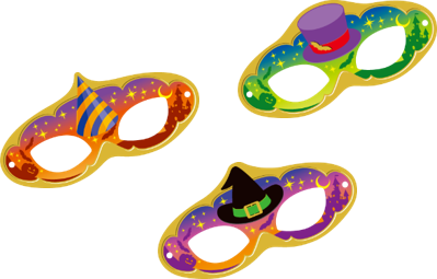 切り抜いて仮装を楽しめるお面