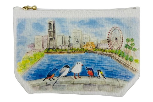 【PlameCollome CIAL桜木町限定グッズ】「プレミィコロミィ桜木町限定 みなとみらい日中アートポーチ」1,650円【PlameCollome CIAL桜木町限定グッズ】「プレミィコロミィ桜木町限定 みなとみらい日中アートポーチ」1,650円