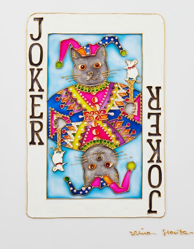 【青山デカーボ「ネコのトランプ缶」】缶の底面にデザインされたねこトランプのジョーカー