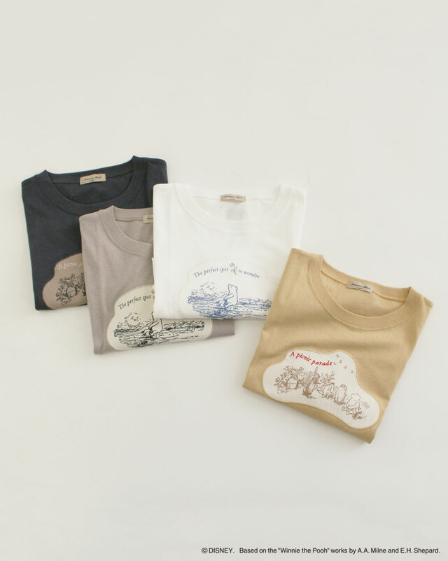 アップリケTシャツ 3,850円|Samansa Mos2 ディズニーコレクション「くまのプーさん」