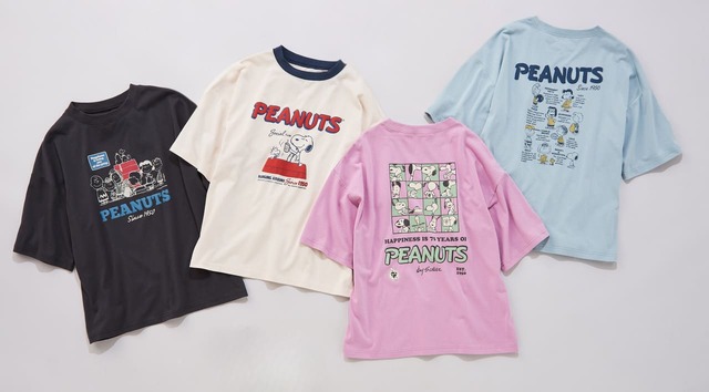 【ベルメゾン×PEANUTS】「ヴィンテージ風デザインの発泡プリントTシャツ『スヌーピー』」3,490円、4サイズ（S、M、L、LL）