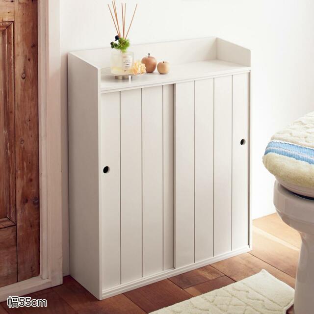 【ベルメゾン】羽目板風薄型トイレ収納ラック