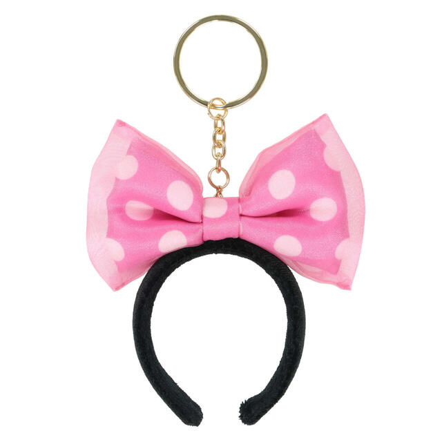 キーチェーン 1,400円｜東京ディズニーリゾート「ミニーの日」グッズ｜販売店舗：東京ディズニーランド「グランドエンポーリアム」、東京ディズニーシー「タワー・オブ・テラー・メモラビリア」｜発売日：2025年3月2日（日）