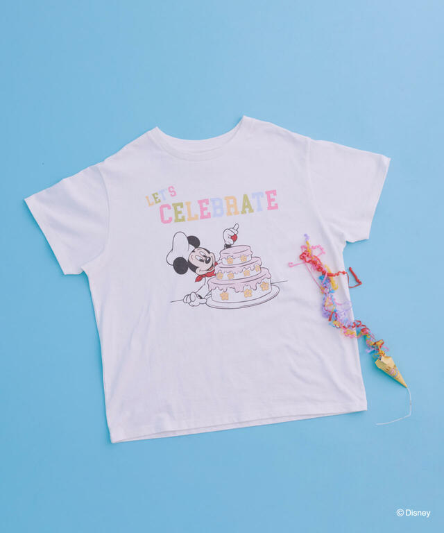 CELEBRATE Tシャツ ￥7,900｜Areeamディズニーコレクション「ミッキー＆ミニー」