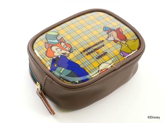 スクエアポーチ 2,530円｜『ピノキオ』ギデオン＆ファウルフェロー｜キデイランド猫の日ディズニーグッズ