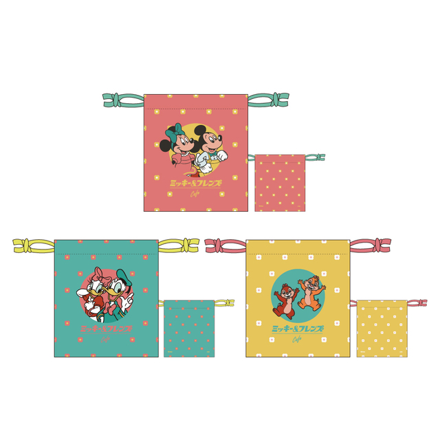 巾着 各1,320円｜「ミッキー＆フレンズ」OH MY CAFE