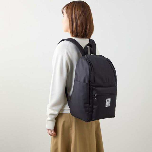 ベルメゾン 口がガバっと開くリュックサック「Suicaのペンギン」ブラック