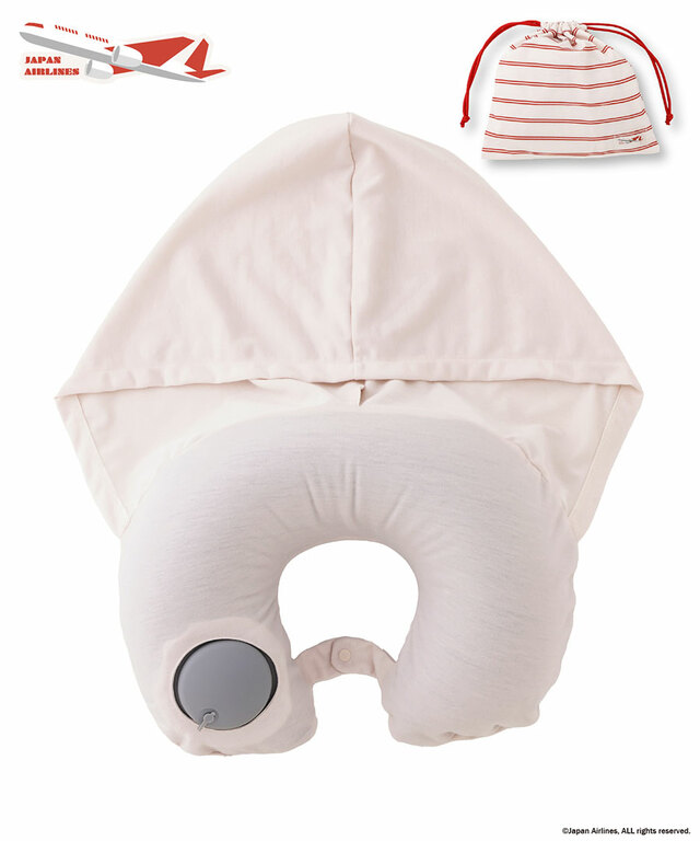 【JAL×3COINS 旅行アイテム】フードつきネックピロー（税込1,320円）
