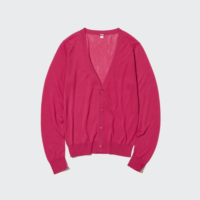 【ユニクロ・商品画像】「ライトVネックカーディガン」(カラー:PINK)
