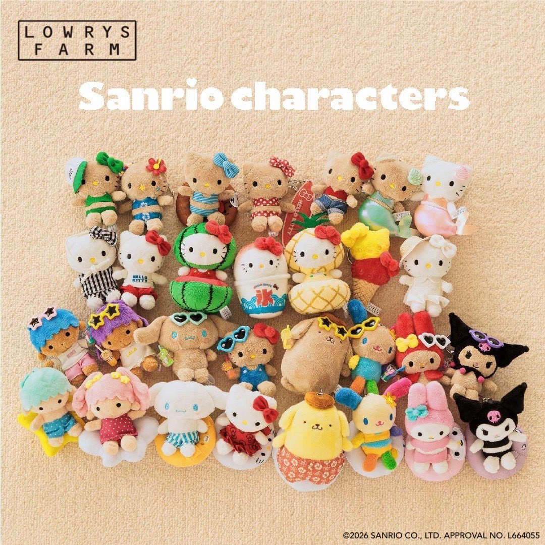 LOWRYSFARM ウサハナ ぬいキーホルダー メッシュポーチ ポーチ付エコバ サンリオ新作】エコバッグもぬいキーも進化したよ！LOWRYS FARM限定