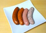 【札幌バルナバフーズ　北海道産フランクフルト アソート4種　550g　1298円】それぞれ味わいが大きく異なる4種類を食べ比べ