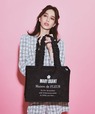【Maison de FLEUR×MARY QUANT】「MARY QUANT フリルスクエアトートMバッグ」（カラー：Ivory/Black）￥8,800