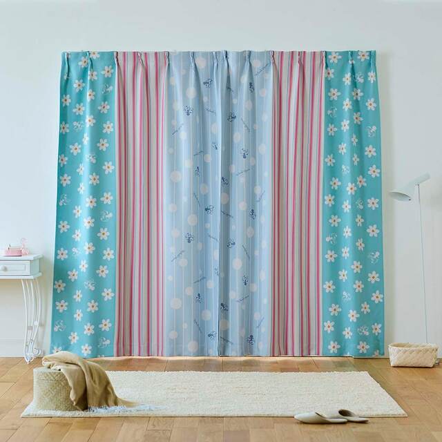 キュートなリボンタッセル付き♪遮光カーテン「ミニーマウス」|¥ 9,990~ 14,400 (税込)