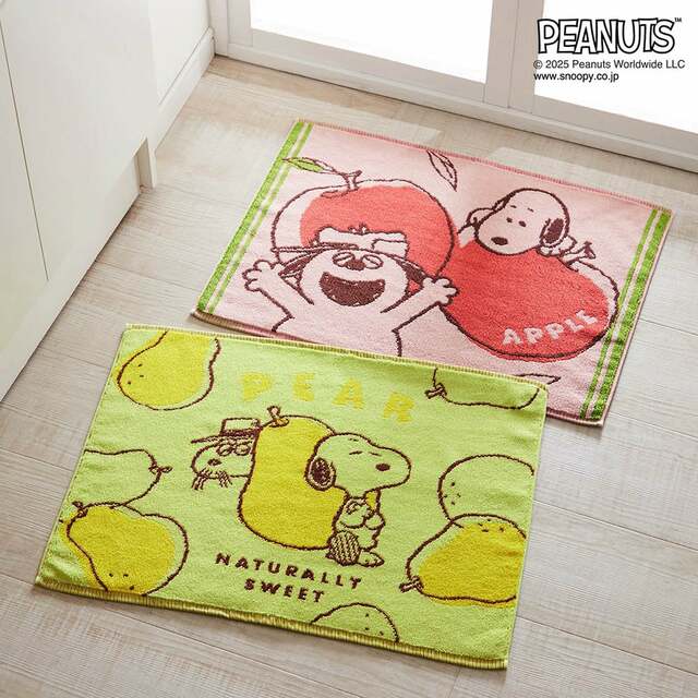 タオル素材バスマット（2柄セット）／フルーツセット